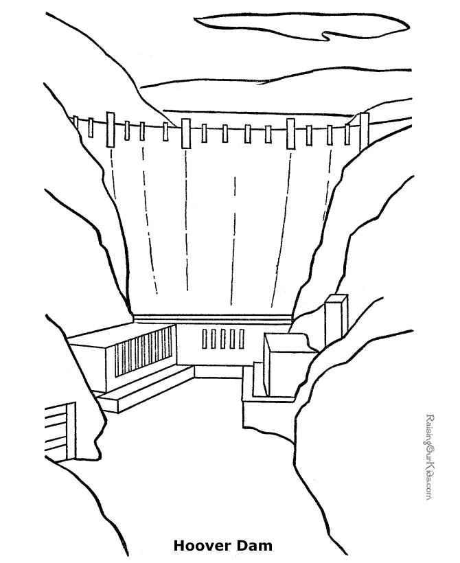 Hoover dam coloring page