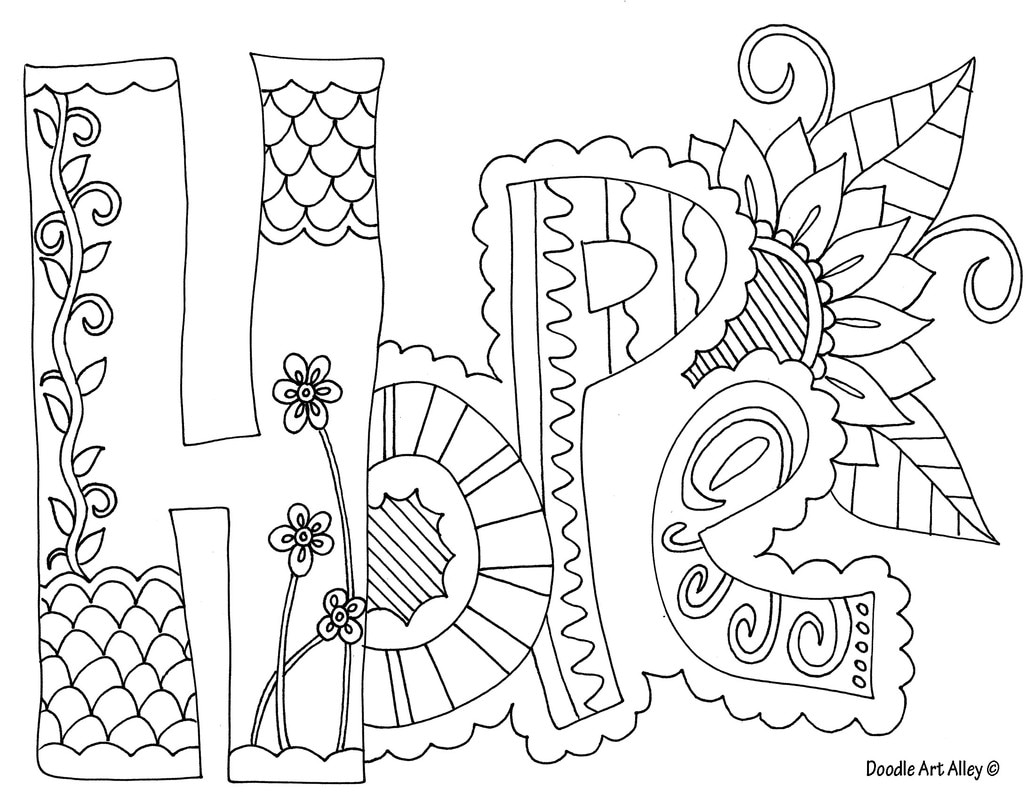 Word coloring pages