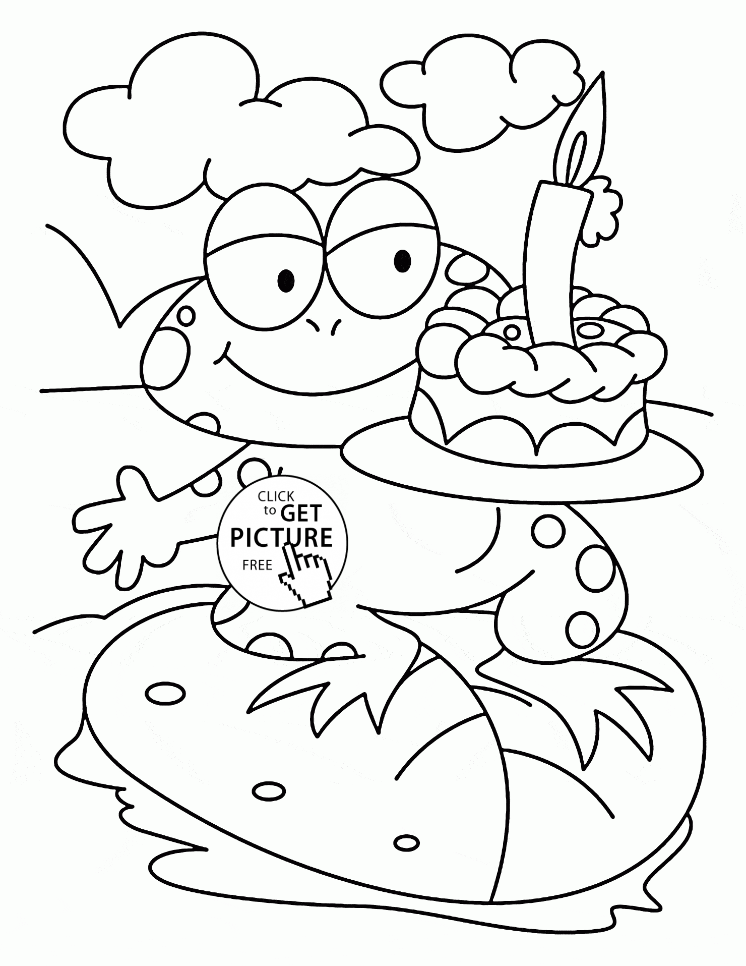 St birthday card with funny frog coloring page for kids holiday coloring pages â happy birthday coloring pages coloring birthday cards birthday coloring pages