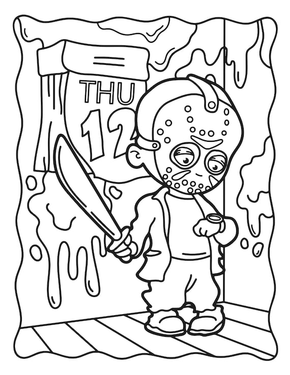 Creepy chibi cute horror coloring book unique coloring pages for kids teens and adults with kawaii horror characters