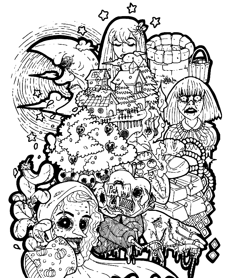 Horror coloring pages printable for free download