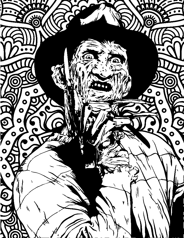 Horror coloring pages printable for free download