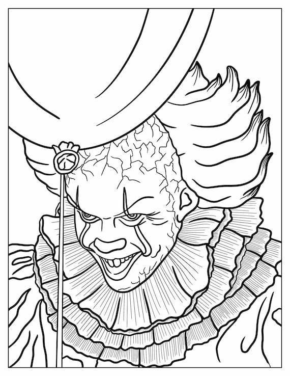 Horror movie coloring pages downloadable printable perfect for halloween horror movie fans instant download