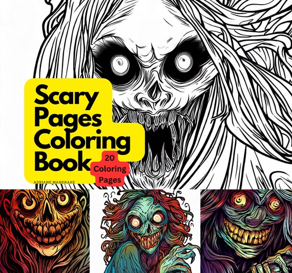 Horror coloring pages for adult scary horror adult coloring book coloring sheets digital download coloring sheets