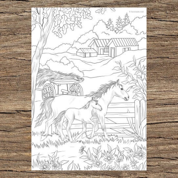 Horses printable adult coloring page from favoreads coloring book pages for adults and kids coloring sheets colouring designs