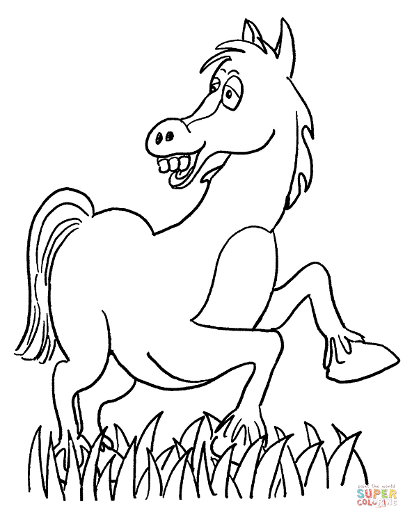 Cartoon horse coloring page free printable coloring pages