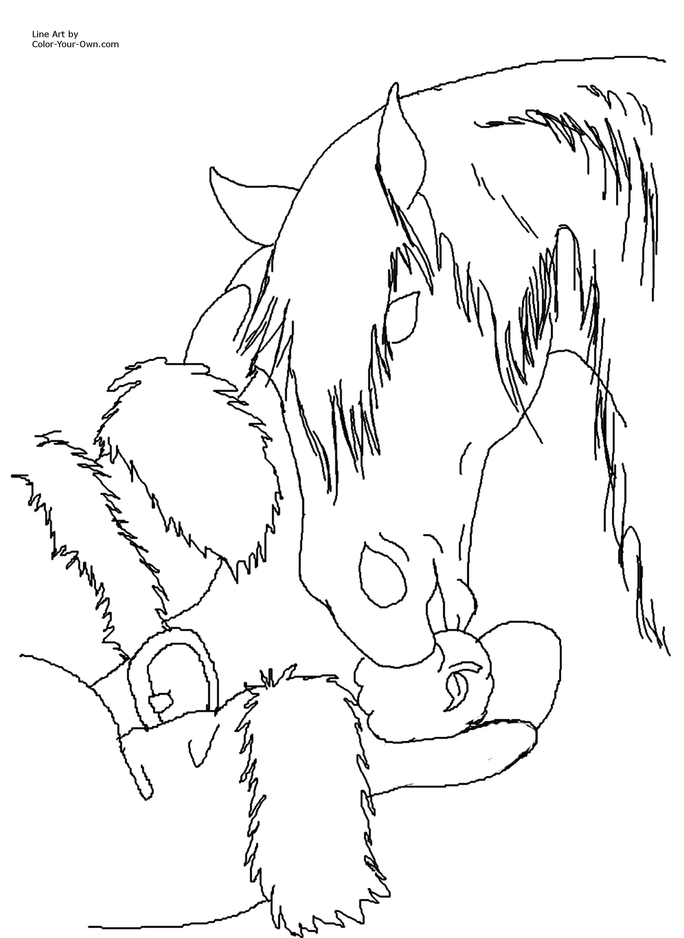 Christmas horse coloring page