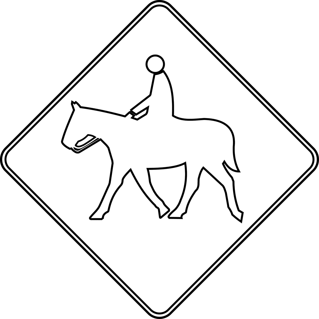 Equestrian crossing outline clipart