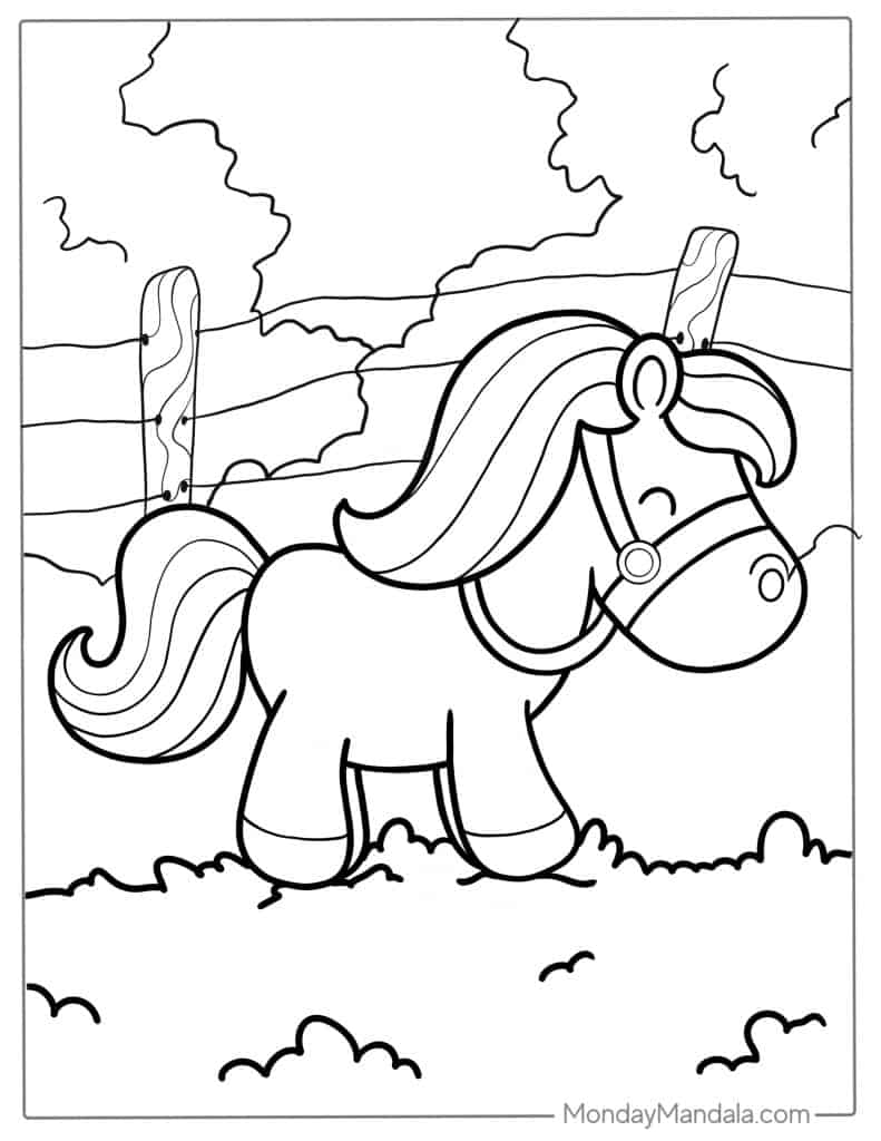 Horse coloring pages free pdf printables