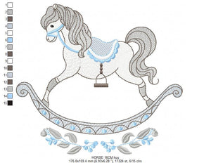 Toy horse embroidery design