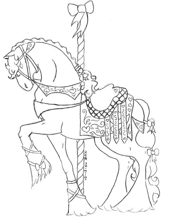 Pin by dianna dupont on coloring carousel horses coloring pages embroidery patterns free