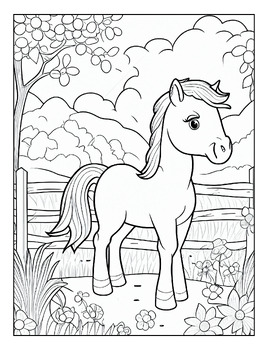 Horse coloring pages for kids by teacher publishing corner tpt