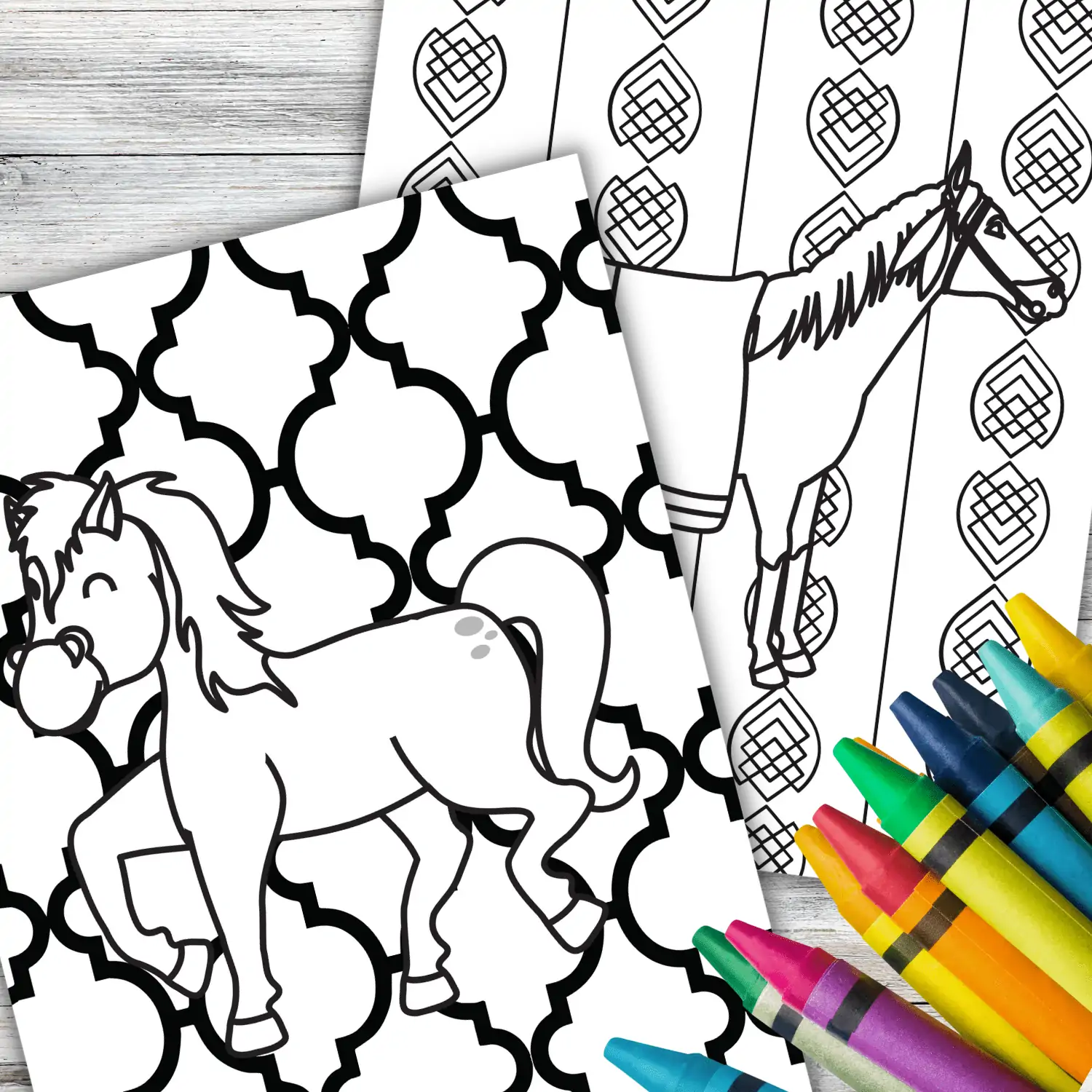 Horse coloring pages free â in the bag kids crafts