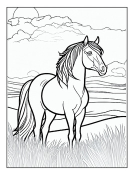 Horse coloring pages for kids by teacher publishing corner tpt