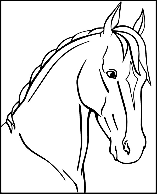 Horse head coloring page