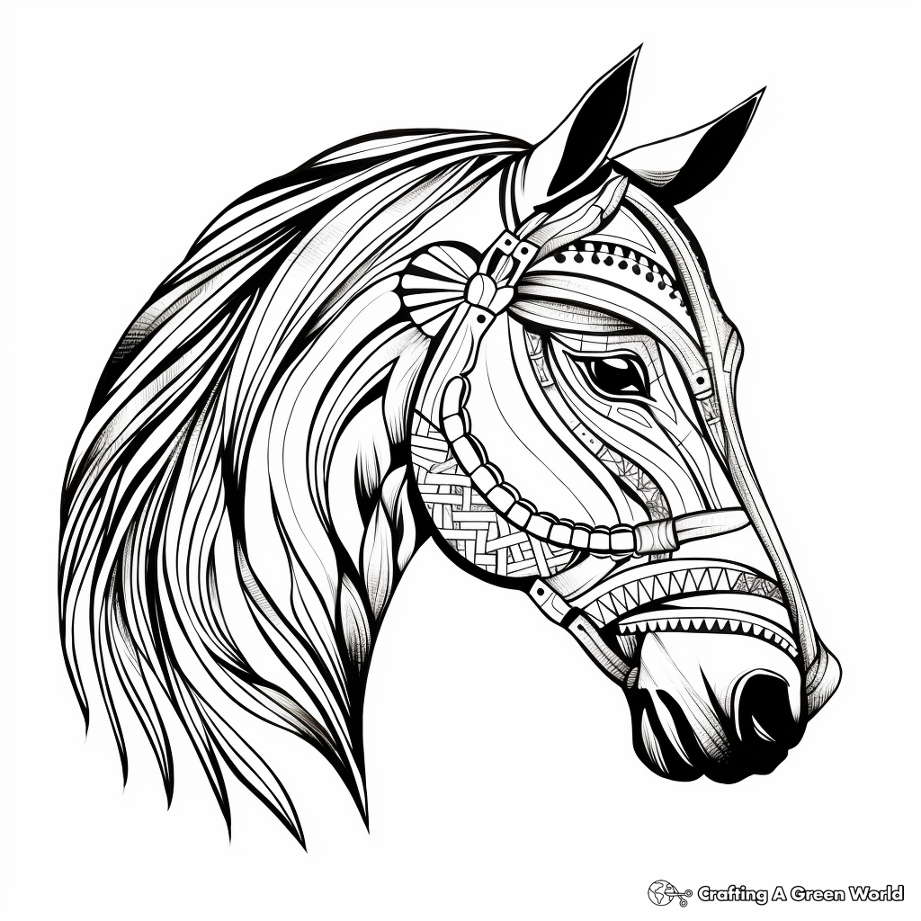 Horse head coloring pages