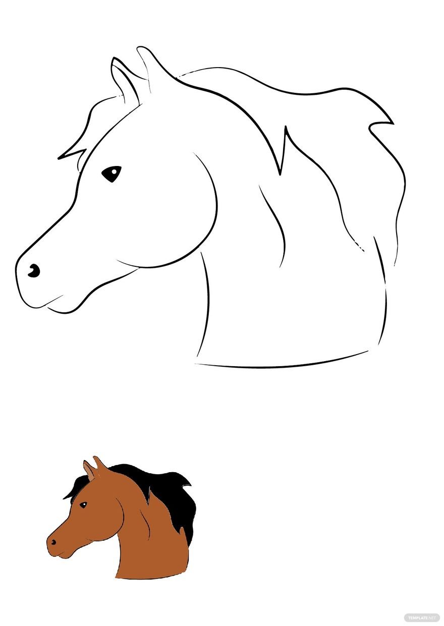 Free horse head coloring page