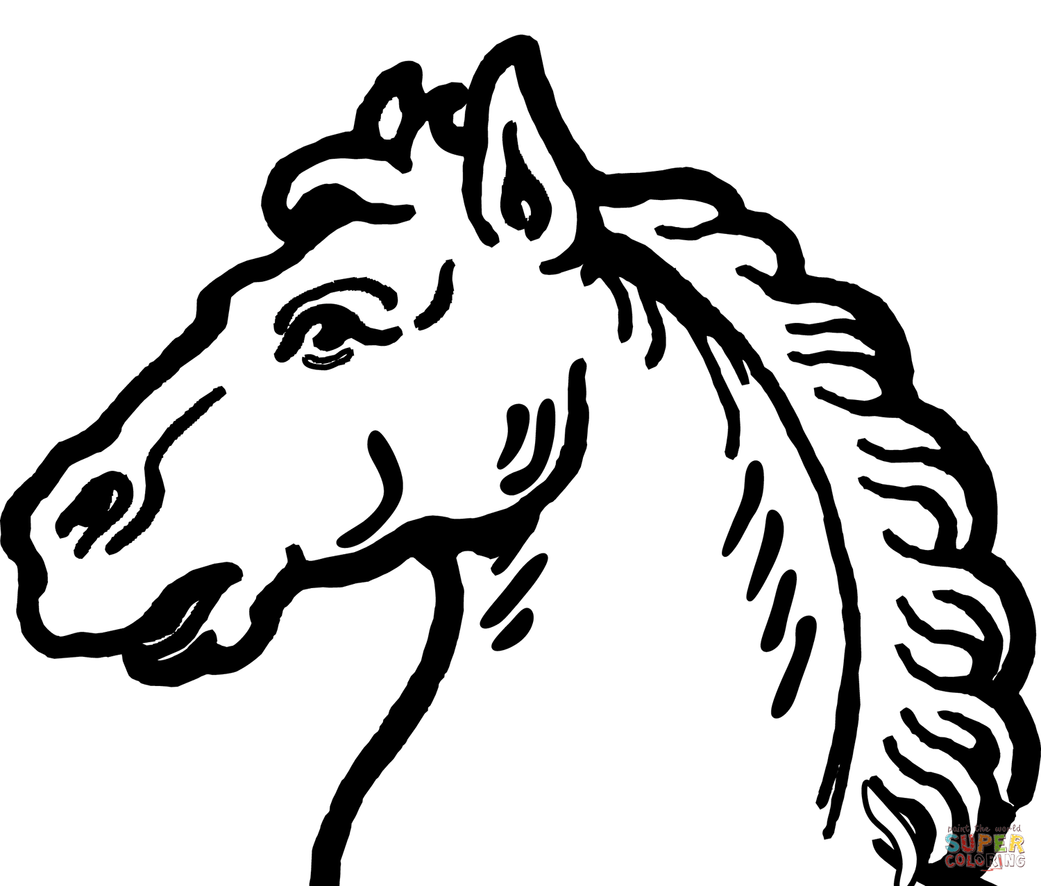 Horse head coloring page free printable coloring pages