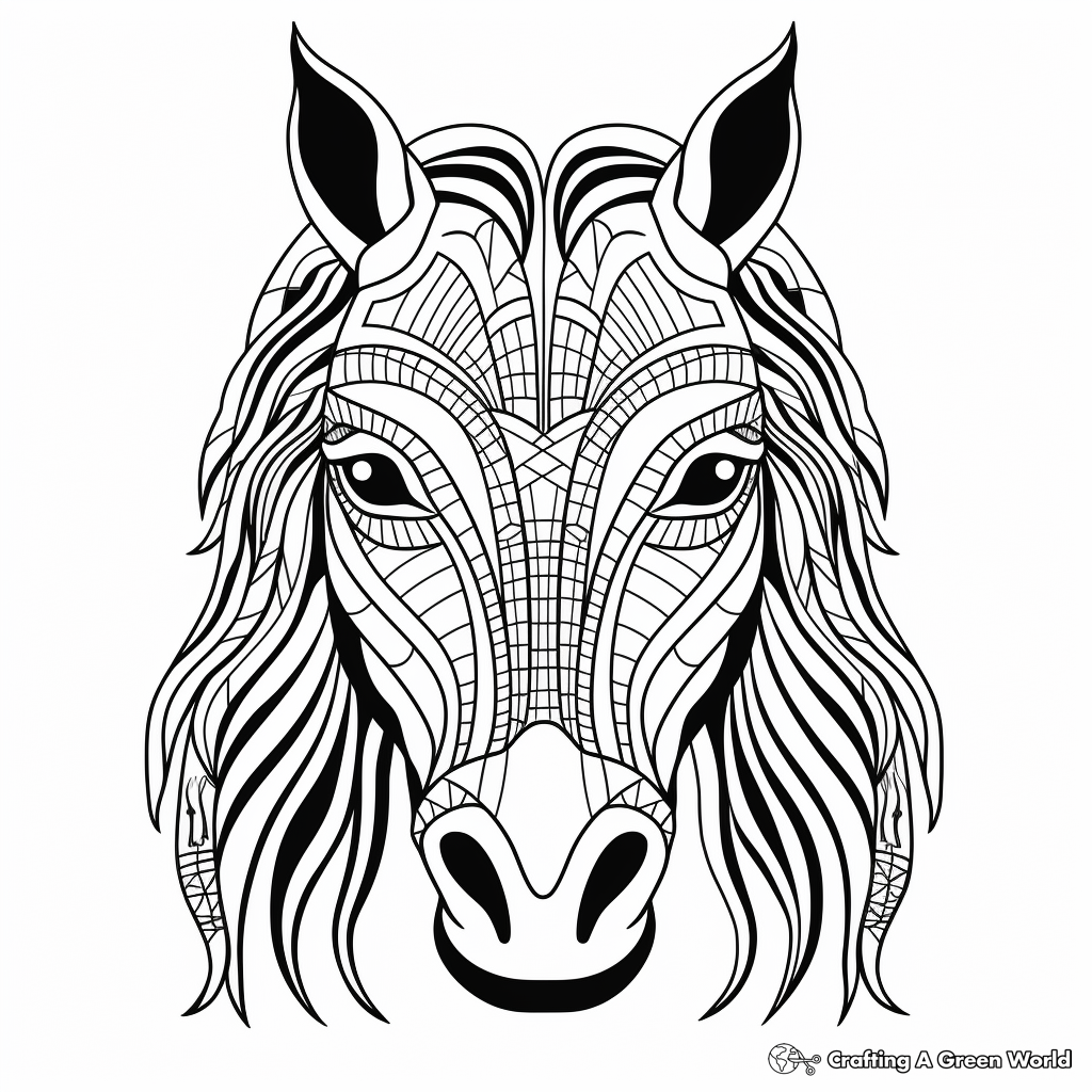 Horse head coloring pages