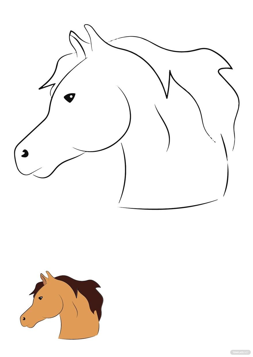 Free horse head coloring page