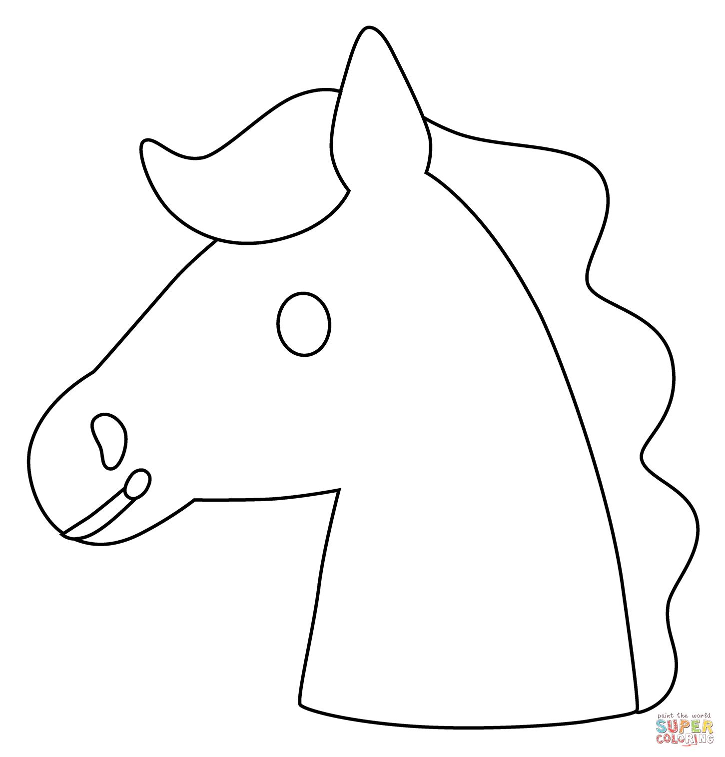 Horse face emoji coloring page free printable coloring pages