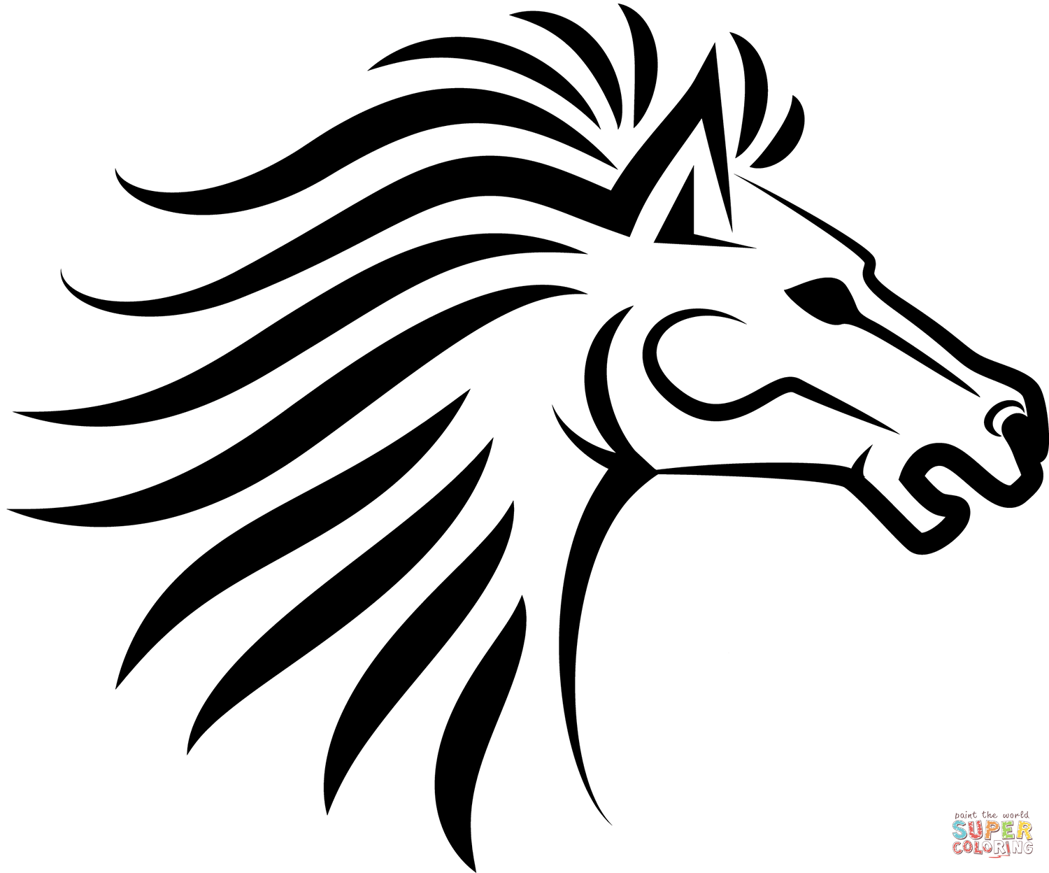 Horse head coloring page free printable coloring pages