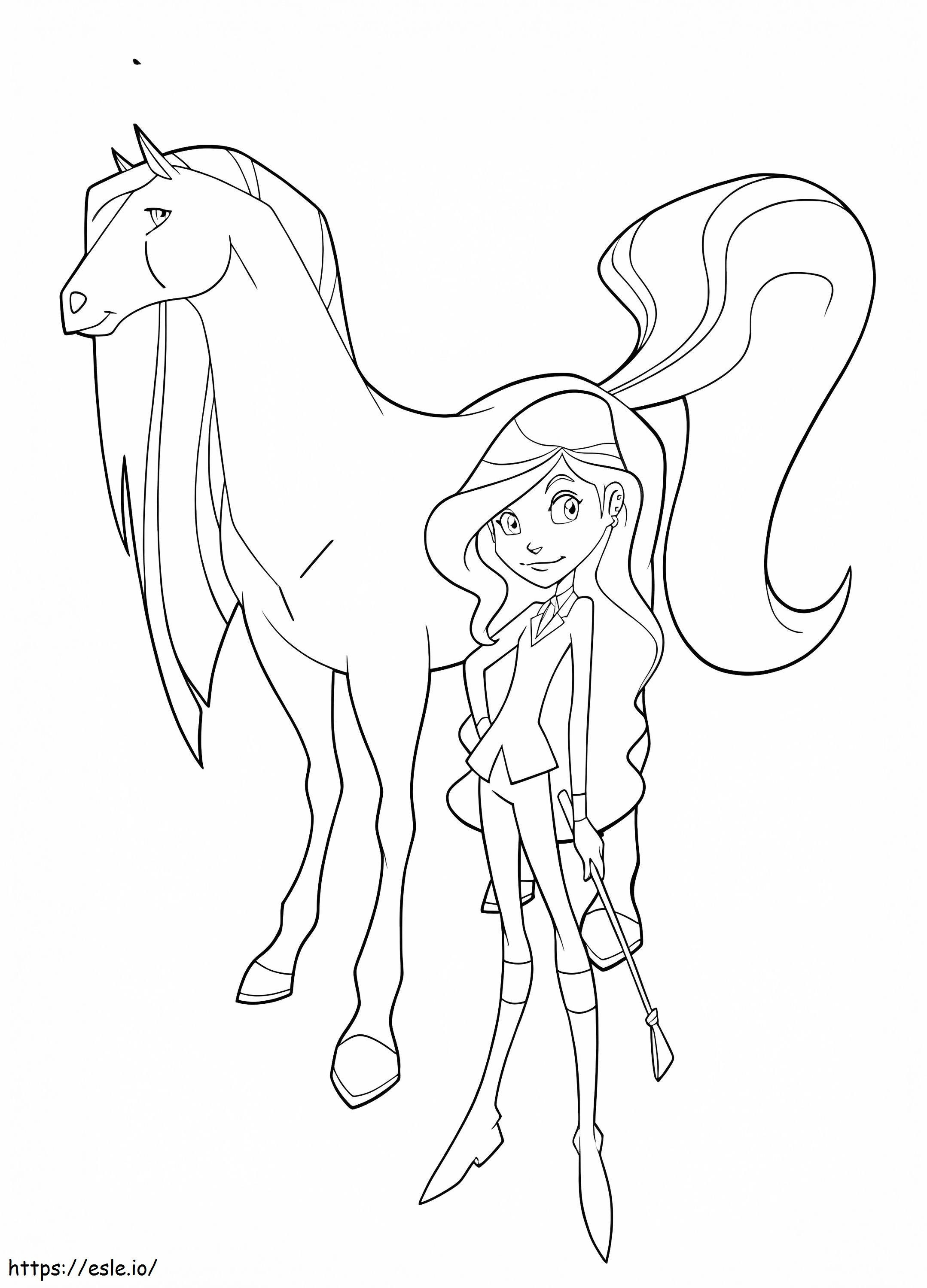 Sarah and scarlet from horseland coloring page