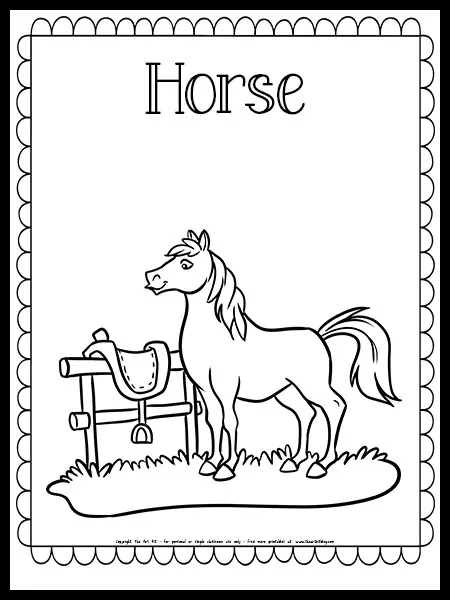 Horse coloring page â the art kit