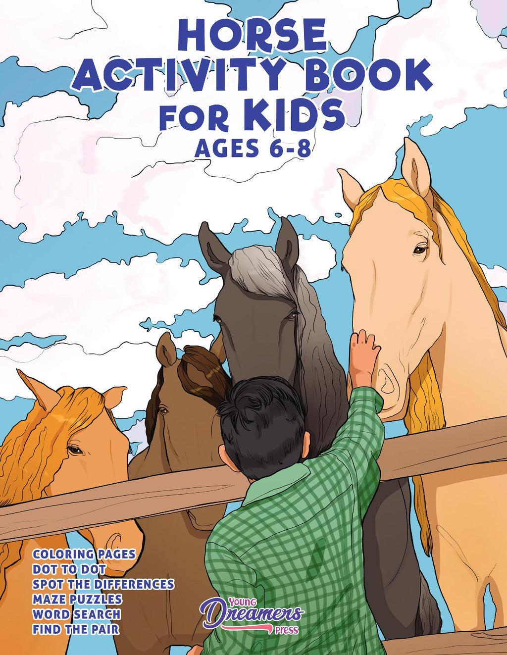 Horse activity book for kids ages