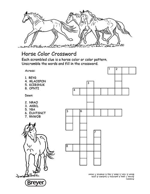 Horse color crossword