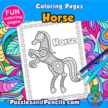 Zentangle horse coloring page activity mindfulness coloring pages for kids