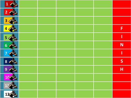 Printable template horse race track