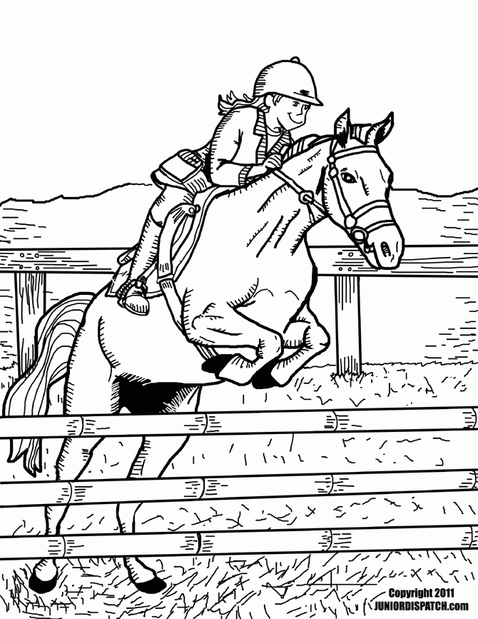 Horse and rider coloring pages printable for free download