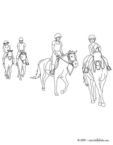 Horse riding school coloring pages