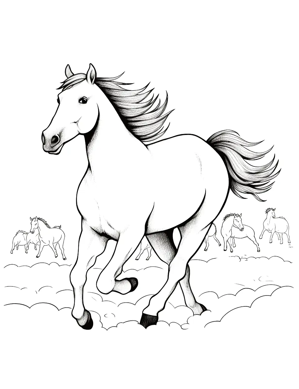 Horse coloring pages free printable sheets