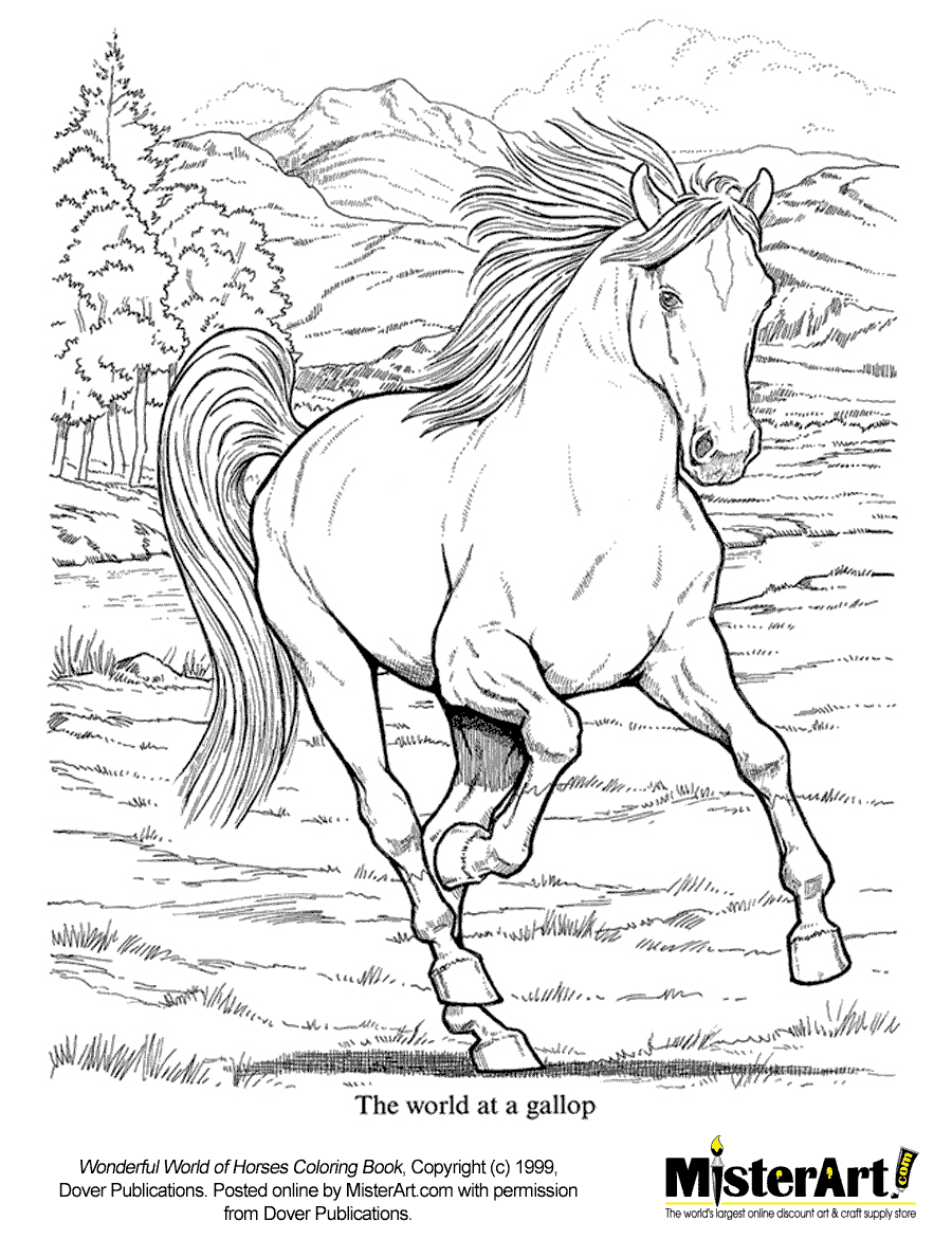 Free coloring page wonderful world of horses coloring book download free crafts for kids dover coloring books