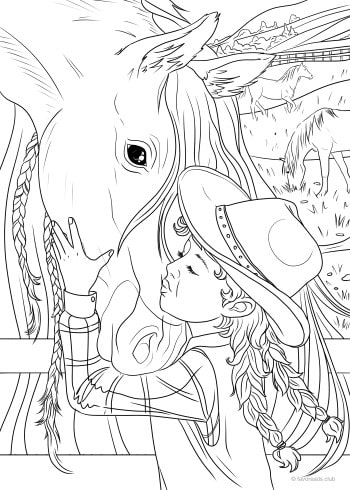 Girl and a horse â favoreads coloring club