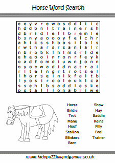 Horse word search