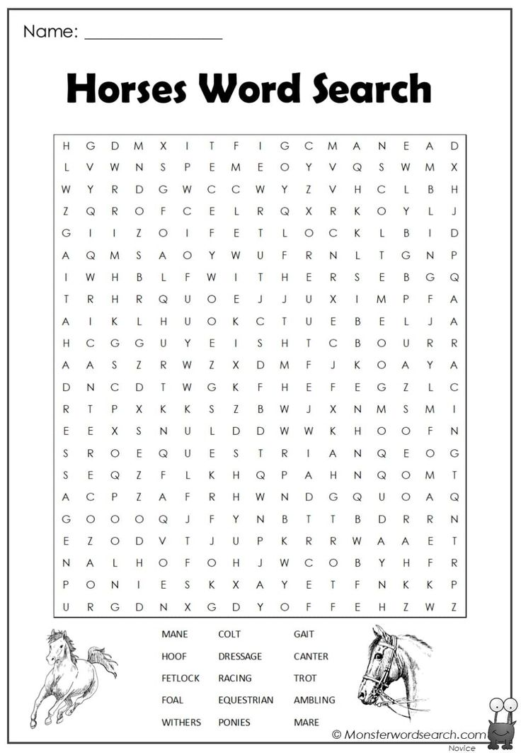 Horses word search horses horse lessons free printable word searches
