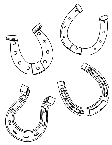 Free horseshoe coloring page