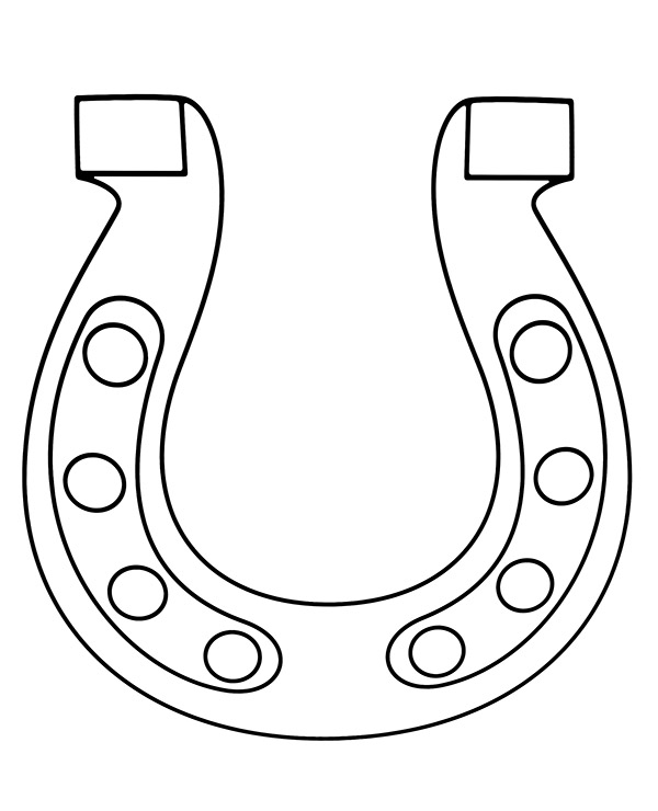 Free horseshoe coloring page