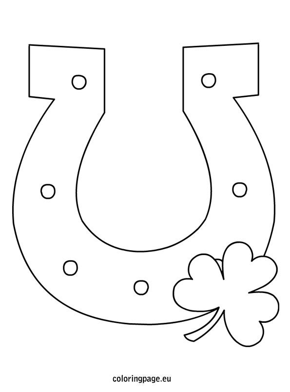 Horseshoe coloring page st patricks crafts st patricks day crafts st patricks day decorations