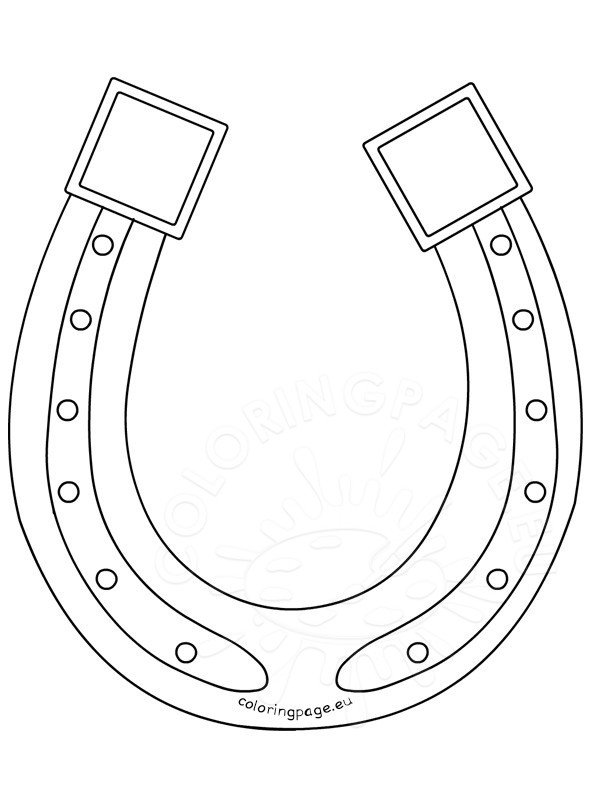 Printable saint patricks day horseshoe coloring page