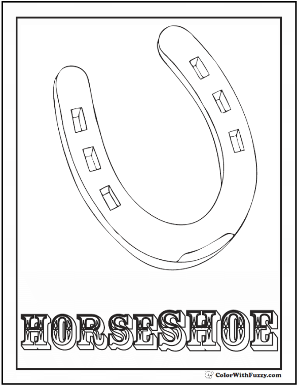 Horse shoe coloring page