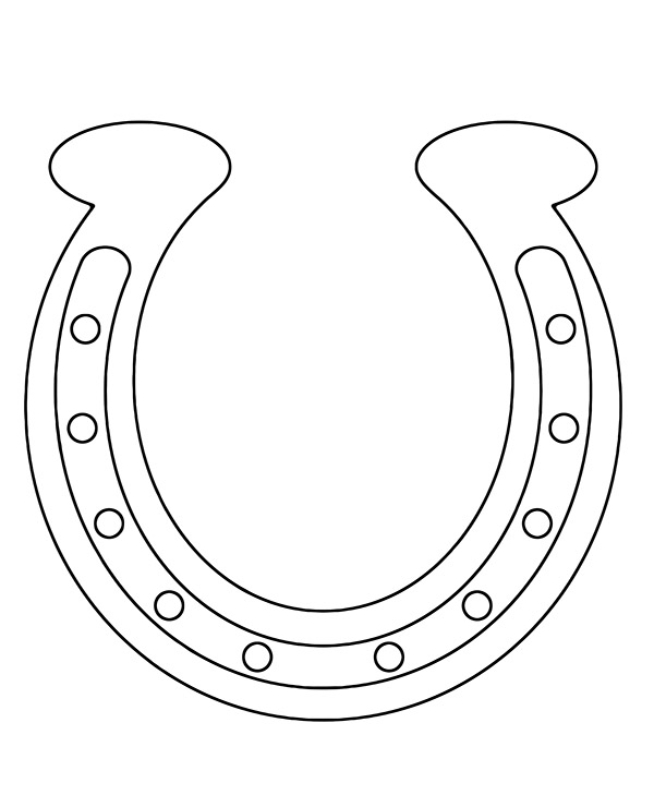 Free horseshoe coloring page