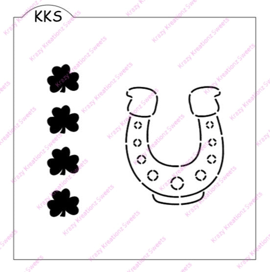 Paint your own cookie lucky horseshoe palette stencil â krazy kreationz sweets