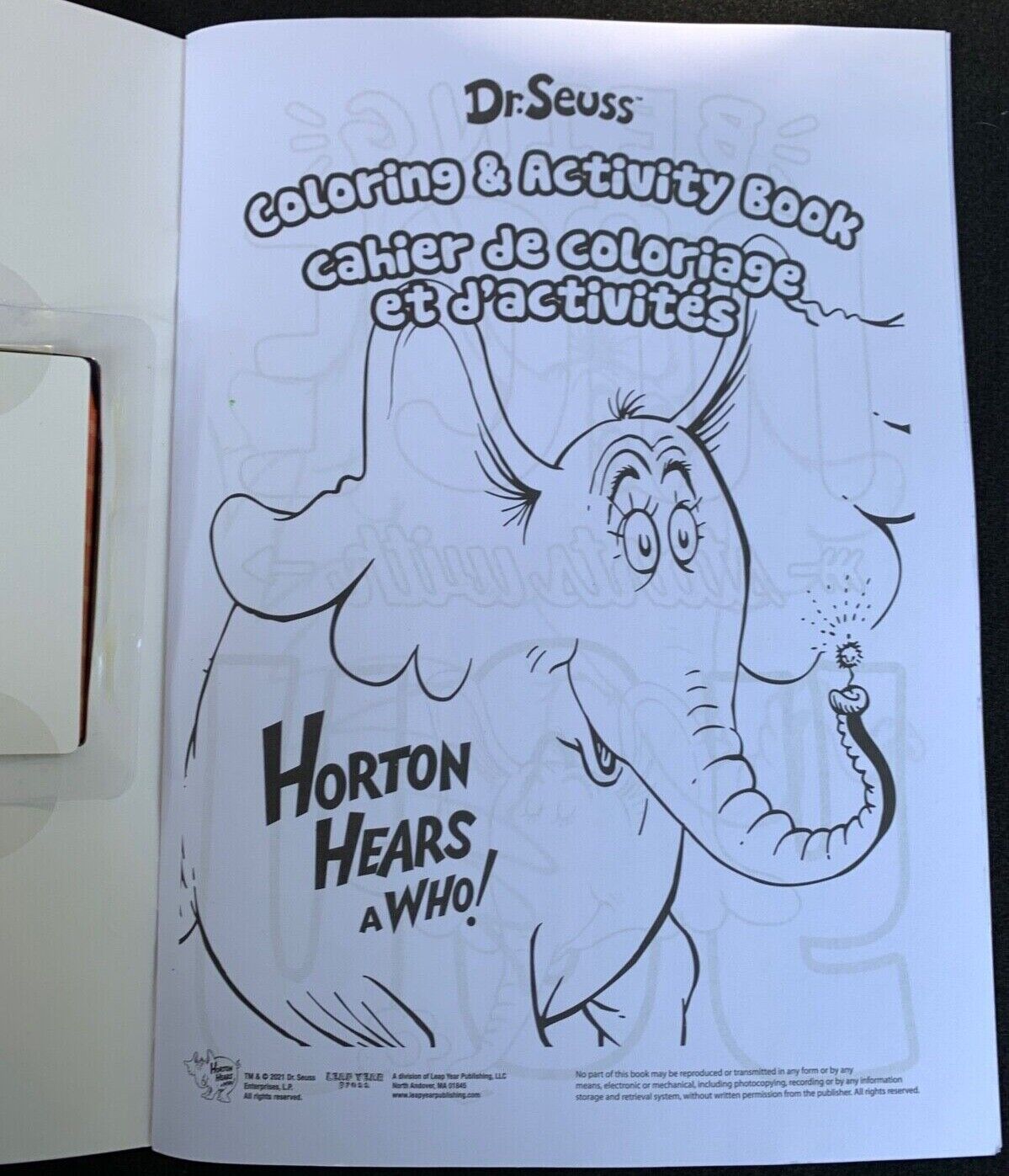 Dr seuss coloring activity book horton hears a who with dr seuss crayons