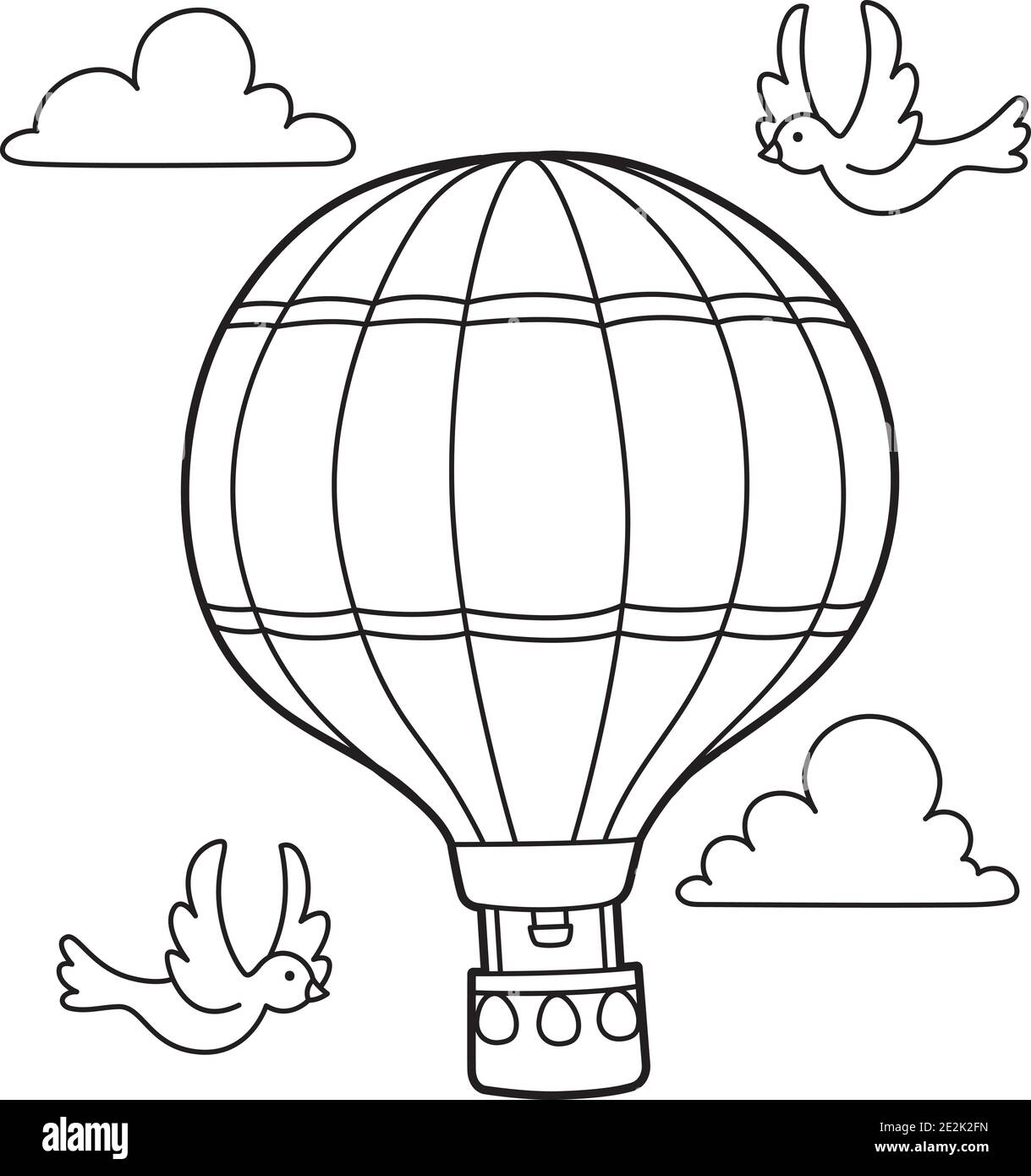 Hot air ballon coloring page stock vector image art