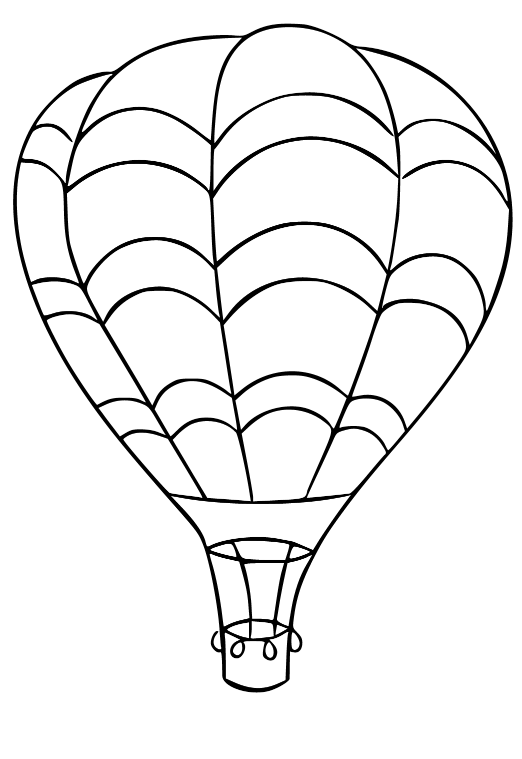 Free printable hot air balloon basket coloring page for adults and kids