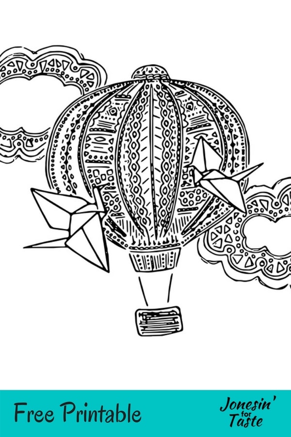 Hot air balloon coloring page